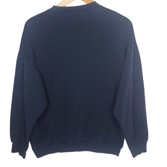 Vintage Cleveland Indians Baseball Logo 7 Men XL Sweatshirt Navy MLB Crew Retro - Picture 2 of 7